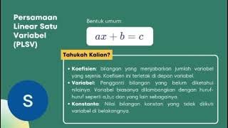 Persamaan Linear Satu Variabel [upl. by Carmelia]