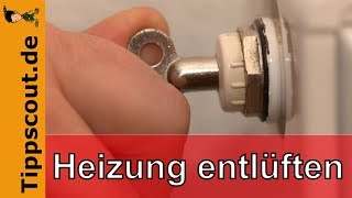 Heizung entlüften  Anleitung mit Becher und Schlüssel auch für die Mietwohnung [upl. by Rellia451]