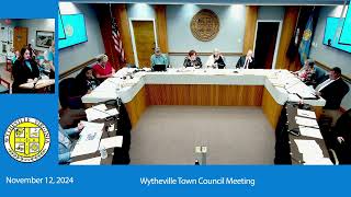 Wytheville Town Council  November 12 2024 [upl. by Adila601]