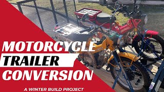 Modify a 5x8 utility trailer to haul my motorcycles Honda Trail125 BMW 1200gs CT90 or DRZ400 [upl. by Decima5]