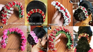 4 different types of artificial jadai veni making at home  artificial flower veni stringing method [upl. by Oleusnoc835]