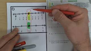 Lesson 82  Equivalent Fractions  Number Line Models  Homework Help [upl. by Haelam866]