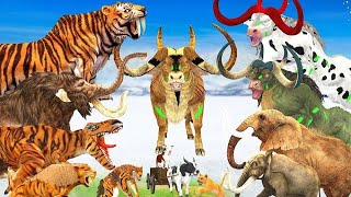 Prehistoric Mammals vs Albino Mammals Itself vs Mammoth vs Woolly Mammoth Animal Tiger Elephant [upl. by Derriey]