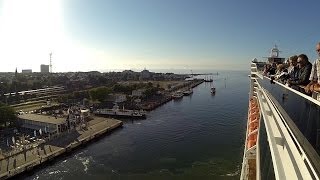 Auslaufen der MSC Poesia aus Warnemünde zu einer Ostseekreuzfahrt [upl. by Airrat914]