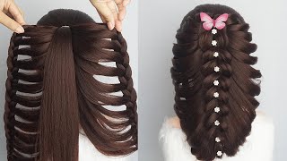 Latest Ladies Hairstyle For Wedding Guest  Easy Modernist Hairstyle For Long Hair [upl. by Nolrak]