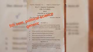 5th sem political science generic question paper 2022jammu university [upl. by Earased]