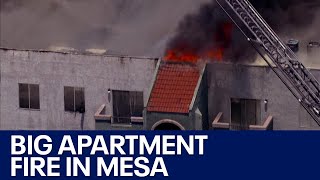 Massive Mesa apartment fire displaces residents [upl. by Anilev477]