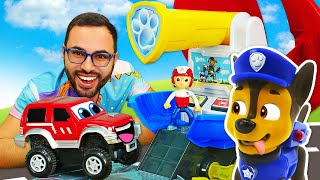 ¡A jugar con coche de juguete Ryder y Paw Patrol Video para niños [upl. by Hayott]