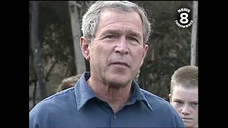 Cedar Fire  October 2003 President George W Bush visits Harbison Canyon in San Diego [upl. by Lemuela]