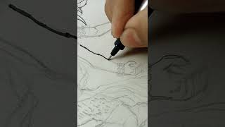 Siv ji drawing inking with Doms fine linershortvideo [upl. by Nored839]