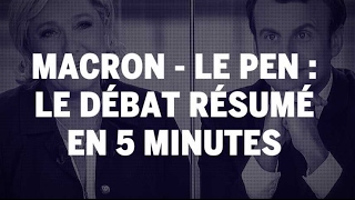 Présidentielle 2017  le débat entre Emmanuel Macron et Marine Le Pen résumé en 5 minutes [upl. by Allerus927]