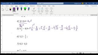 Darbības ar parastās daļām un decimāldaļām vienkopus [upl. by Nyltiak]