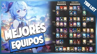 TIER LIST MEJORES EQUIPOS 12 🥇 Ganyu Tier S  Genshin Impact Español [upl. by Garratt]