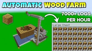 Fully Automatic Wood Farm In Minecraft PeBedrock 120 🪵 Automatic Tree Farm Minecraft [upl. by Cullan]