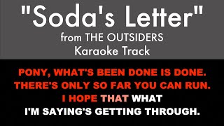 quotSodas Letterquot from The Outsiders  Karaoke Track with Lyrics on Screen [upl. by Schnorr715]