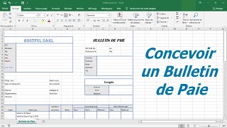 Concevoir un bulletin de Paie sur Excel étape par étape [upl. by Tallbott]