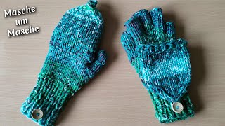 Handschuhe 2 in 1 stricken  Masche um Masche 🧶 [upl. by Ettesyl]