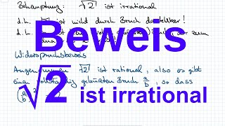 Beweis Wurzel von 2 ist irrational [upl. by Bernadina]