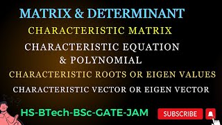 Characteristic Matrix Polynomial Equation  Characteristic Roots amp Characteristic Vector [upl. by Heyman]