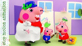 Portrait of Grandpa Pig Peppa pig toys stop motion animation english episodes 2018 [upl. by Inahteb]