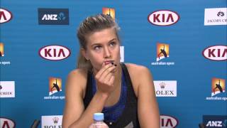 Eugenie Bouchard press conference 3R  Australian Open 2015 [upl. by Ttnerb]