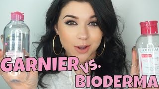 Garnier Micellar Cleansing Water vs Bioderma  Comparison Review [upl. by Wessling]