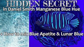 Daniel Smith Manganese Blue Hue Watercolor  How to Mix Primatek Mineral Blue Apatite and Lunar Blue [upl. by Nottirb]