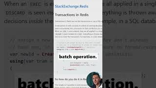 Redis do has support for transactions [upl. by Githens353]