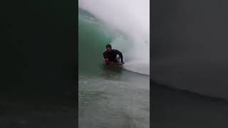 I scored an epic Winter Barrel pitted cave barrel surfing bodyboarding wintersurf [upl. by Attenev]