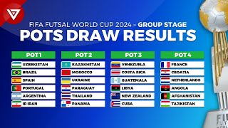 🔵 Pots Draw Results FIFA Futsal World Cup Uzbekistan 2024 [upl. by Oigimer685]