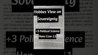 Hobbes View on Sovereignty3 5th Semester Political Science Hons Core11 [upl. by O'Gowan]