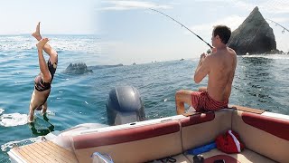 Pescando desde un YATE  CABRILLAS con vinilo [upl. by Alanson209]