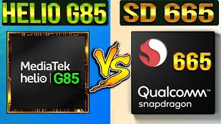 Mediatek Helio G85 Vs Snapdragon 665⚡  Which Is BETTER🤔  Qualcomm Snapdragon 665 Vs Helio G85🔥 [upl. by Ahsinid]