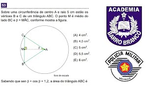 Barro Branco Prova Aluno Oficial PMSP 2022  Questão 53 de Matemática [upl. by Ynotna]