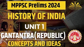 GANTANTRA  MPPSC PRELIMS UNIT 1  HISTORY OF INDIA  CONCEPTS AND IDEAS  mppsc mppscpre [upl. by Hescock]