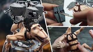 Sculpting CART TITAN with turrets  Attack on Titan  Clay Tutorial [upl. by Ellinet]