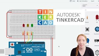 LEDs amp Breadboards With Arduino in Tinkercad [upl. by Enilec998]