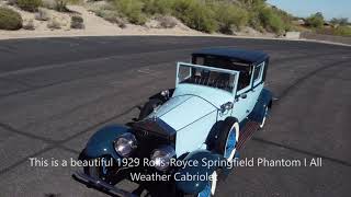 1929 RollsRoyce Springfield Phantom I Locke Town Car Fantastic Provenance 20k When New LHD [upl. by Bloomer]