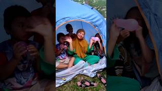 Riska Vlog Kemping Pake Tenda ada Tili Tili Boom [upl. by Ilatan]