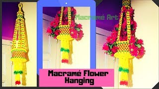 Macrame Flower Hanging Simple and New [upl. by Annerol929]