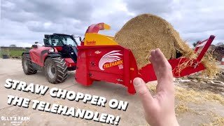 HUGE STRAW CHOPPER WITH 45FOOT REACH ON THE TELEHANDLER ALL NEW TEAGLE TELEHAWK T2 [upl. by Letha]