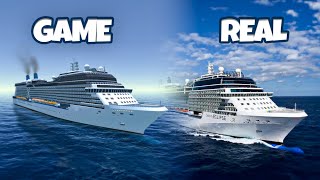 CRUISE SHIP HANDLING VS REAL LIFE Game Ships VS Real Ships [upl. by Bartie]