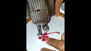 free motion embroidery on treadle sewing machine [upl. by Nebeur]