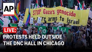 DNC LIVE Protests held outside the convention hall in Chicago [upl. by Nova]