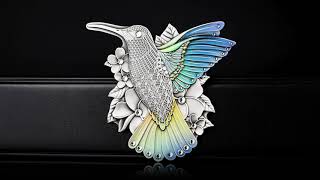 2023 Vanuatu 12 Kilogram The Hummingbird Metallic Color Silver Coin [upl. by Ragland]