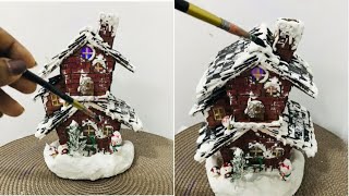 miniature christmas fairy house winter house lamp [upl. by Silas]