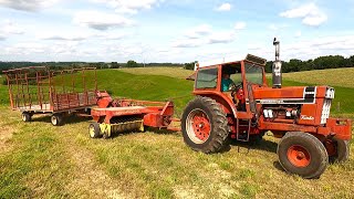 Baling Hay Just Like The Good Old Days l 2nd Crop Alfalfa Hay  2024 Hay Season [upl. by Eseuqram119]