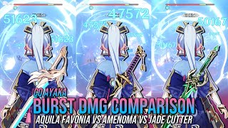 AMENOMA VS AQUILA VS JADE CUTTER  C0 Ayaka BURST DMG Comparison  Genshin Impact [upl. by Doxia]