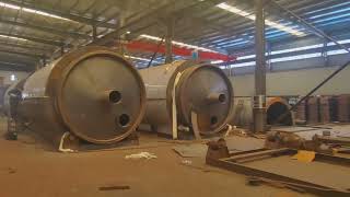 Scrap Tire Pyrolysis Oil Machine Production pyrolysisplant wasterecycling plasticrecyclingmachine [upl. by Iaht]