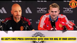 DE LIGTS BLOCKBUSTER MOVE FIRST PRESS CONFERENCE WITH TEN HAG AT MAN UNITED [upl. by Octave]